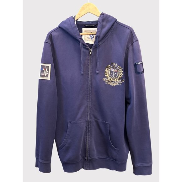 Code Zero Nautical Zip Hoodie Navy Crest FRA Regatta Sailing Yacht Club Jacket - Picture 1 of 9